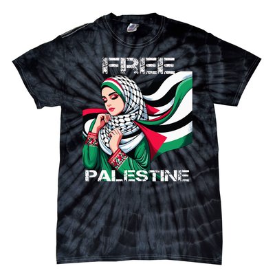 I Love Free Palestine Flag Save Gaza Strip Palestinian Tie-Dye T-Shirt