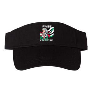 I Love Free Palestine Flag Save Gaza Strip Palestinian Valucap Bio-Washed Visor