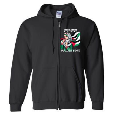 I Love Free Palestine Flag Save Gaza Strip Palestinian Full Zip Hoodie