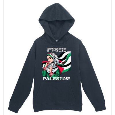 I Love Free Palestine Flag Save Gaza Strip Palestinian Urban Pullover Hoodie