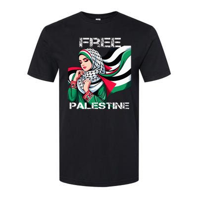 I Love Free Palestine Flag Save Gaza Strip Palestinian Softstyle CVC T-Shirt