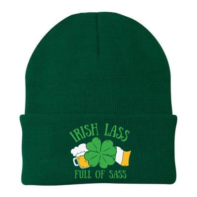 Irish Lass Full Of Sass Funny St Patricks Day Knit Cap Winter Beanie