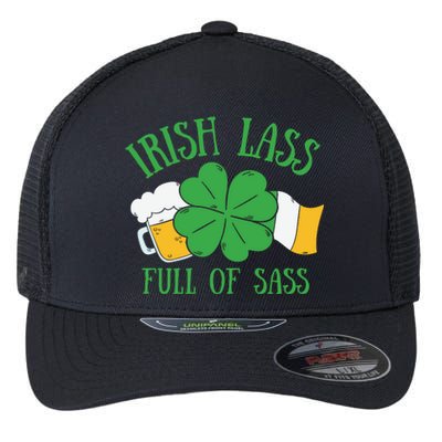 Irish Lass Full Of Sass Funny St Patricks Day Flexfit Unipanel Trucker Cap