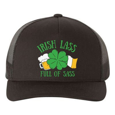 Irish Lass Full Of Sass Funny St Patricks Day Yupoong Adult 5-Panel Trucker Hat