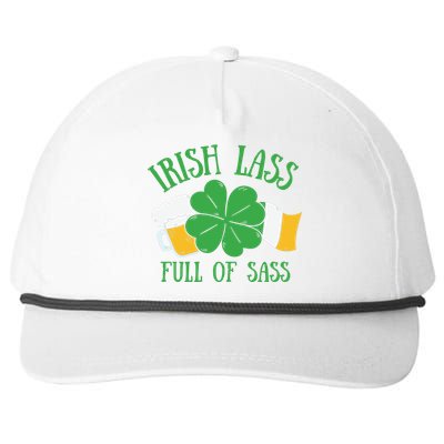 Irish Lass Full Of Sass Funny St Patricks Day Snapback Five-Panel Rope Hat