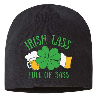 Irish Lass Full Of Sass Funny St Patricks Day Sustainable Beanie