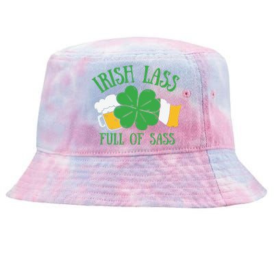 Irish Lass Full Of Sass Funny St Patricks Day Tie-Dyed Bucket Hat