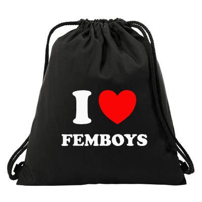 I Love Femboys Crossdressing Sissy Femboy Drawstring Bag
