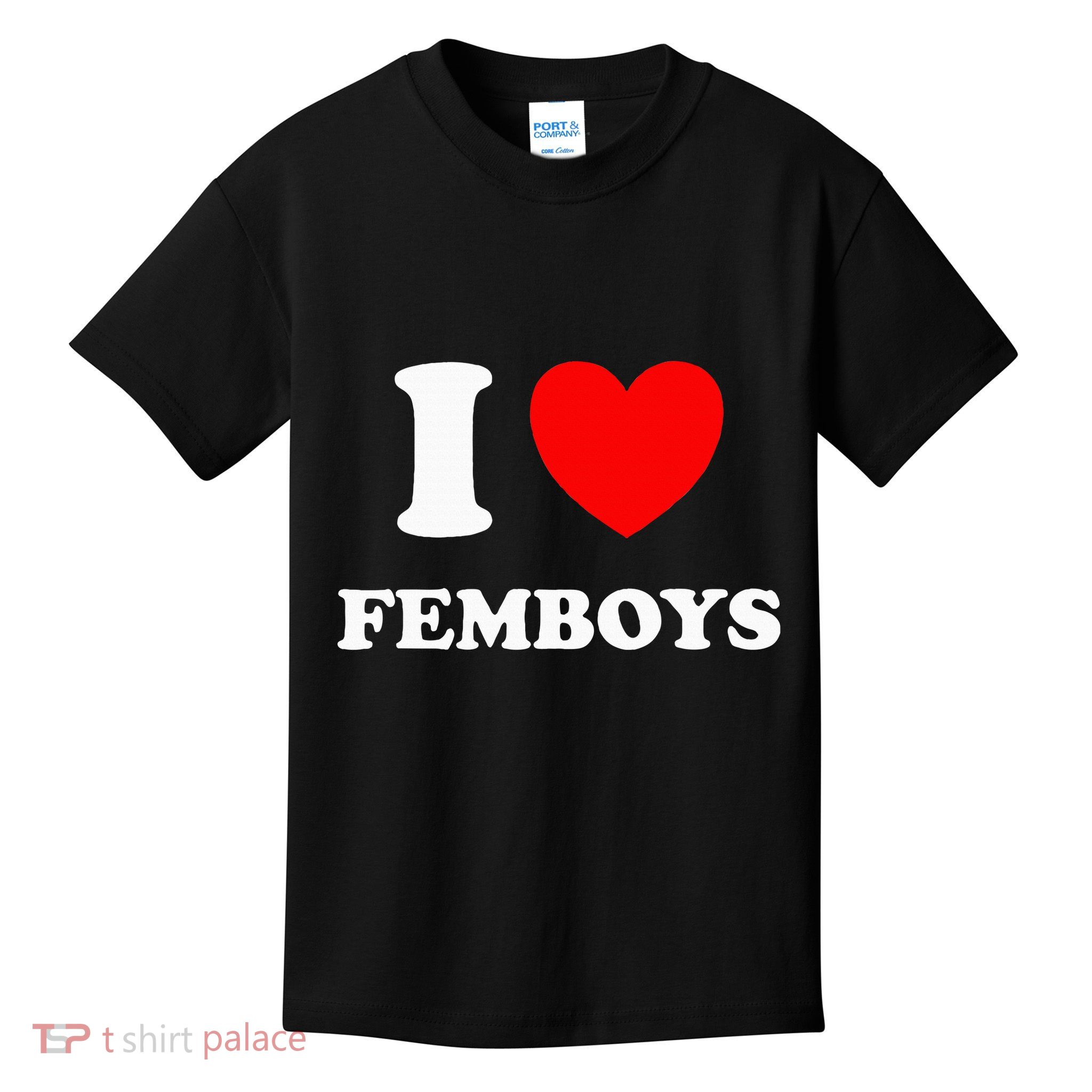 I Love Femboys Crossdressing Sissy Femboy Kids T-Shirt