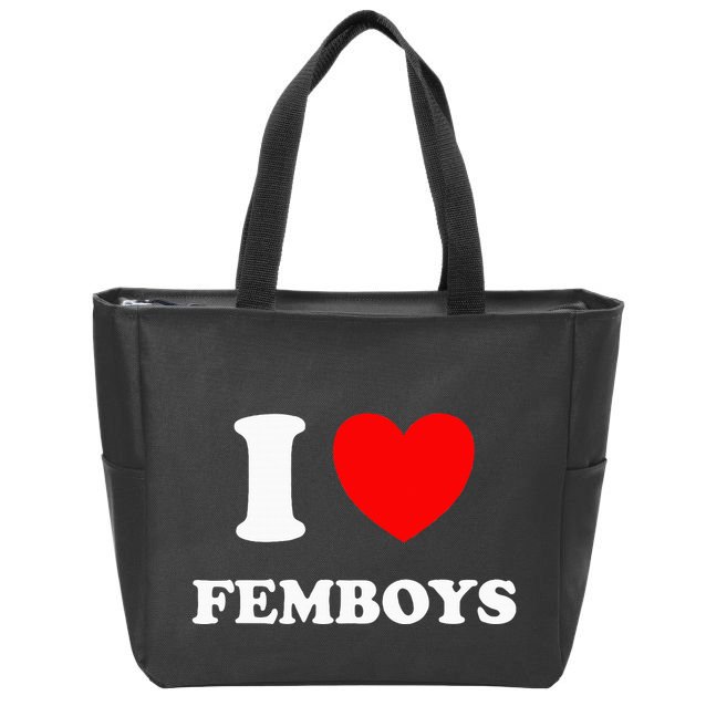 I Love Femboys Crossdressing Sissy Femboy Zip Tote Bag