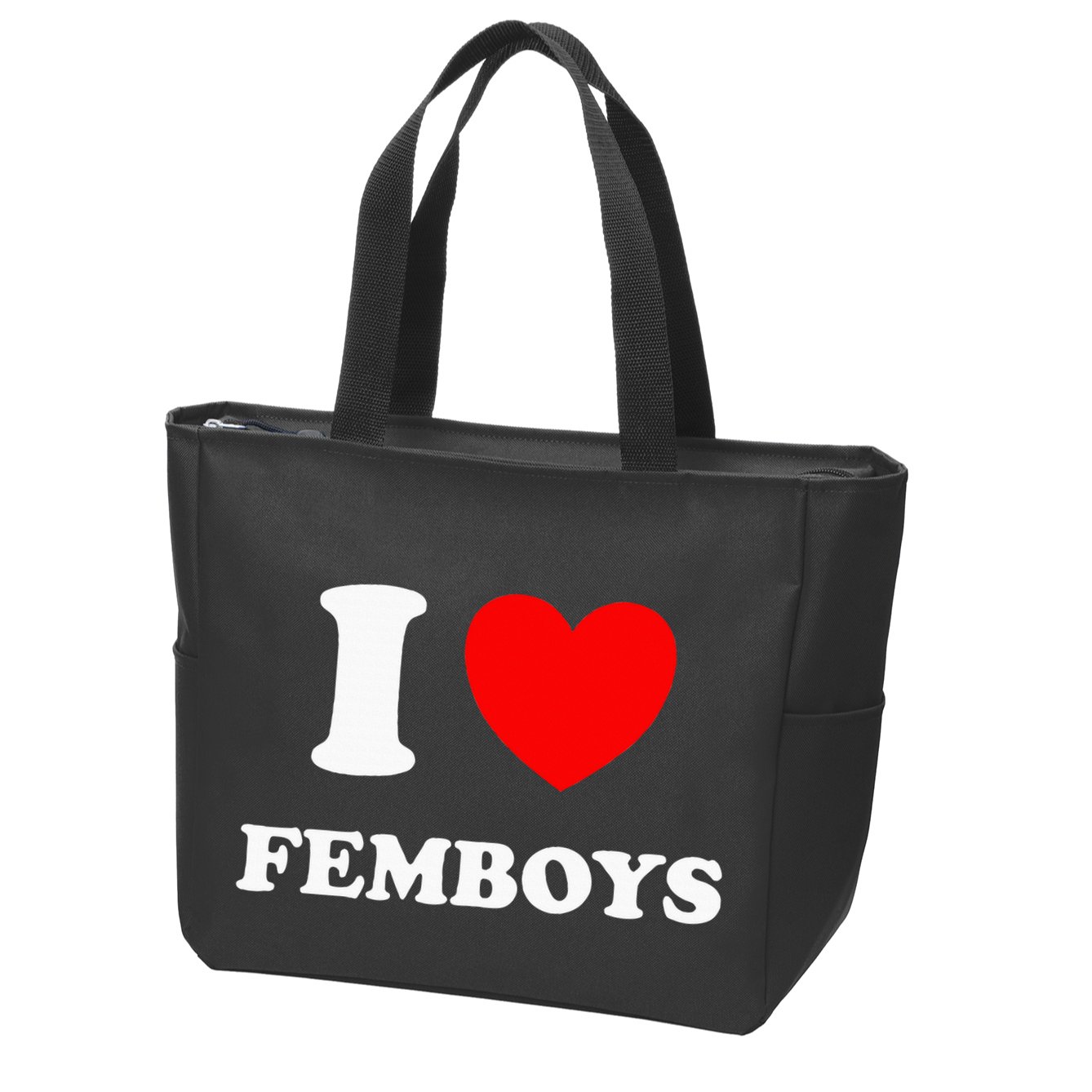 I Love Femboys Crossdressing Sissy Femboy Zip Tote Bag