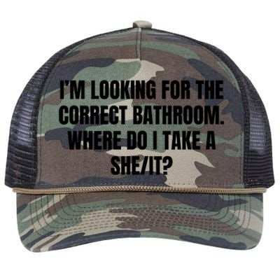 I’M Looking For The Correct Bathroom Where Do I Take A She It Retro Rope Trucker Hat Cap