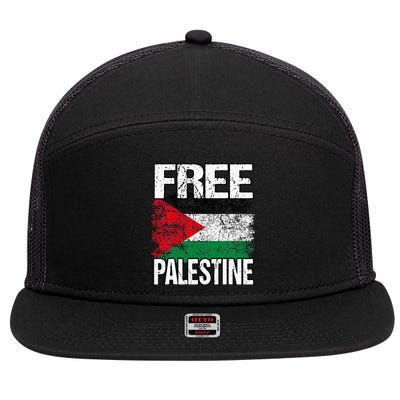 I Love Free Palestine Flag Save Gaza Strip Palestinian 7 Panel Mesh Trucker Snapback Hat