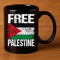 I Love Free Palestine Flag Save Gaza Strip Palestinian 11oz C Handle Ceramic Mug