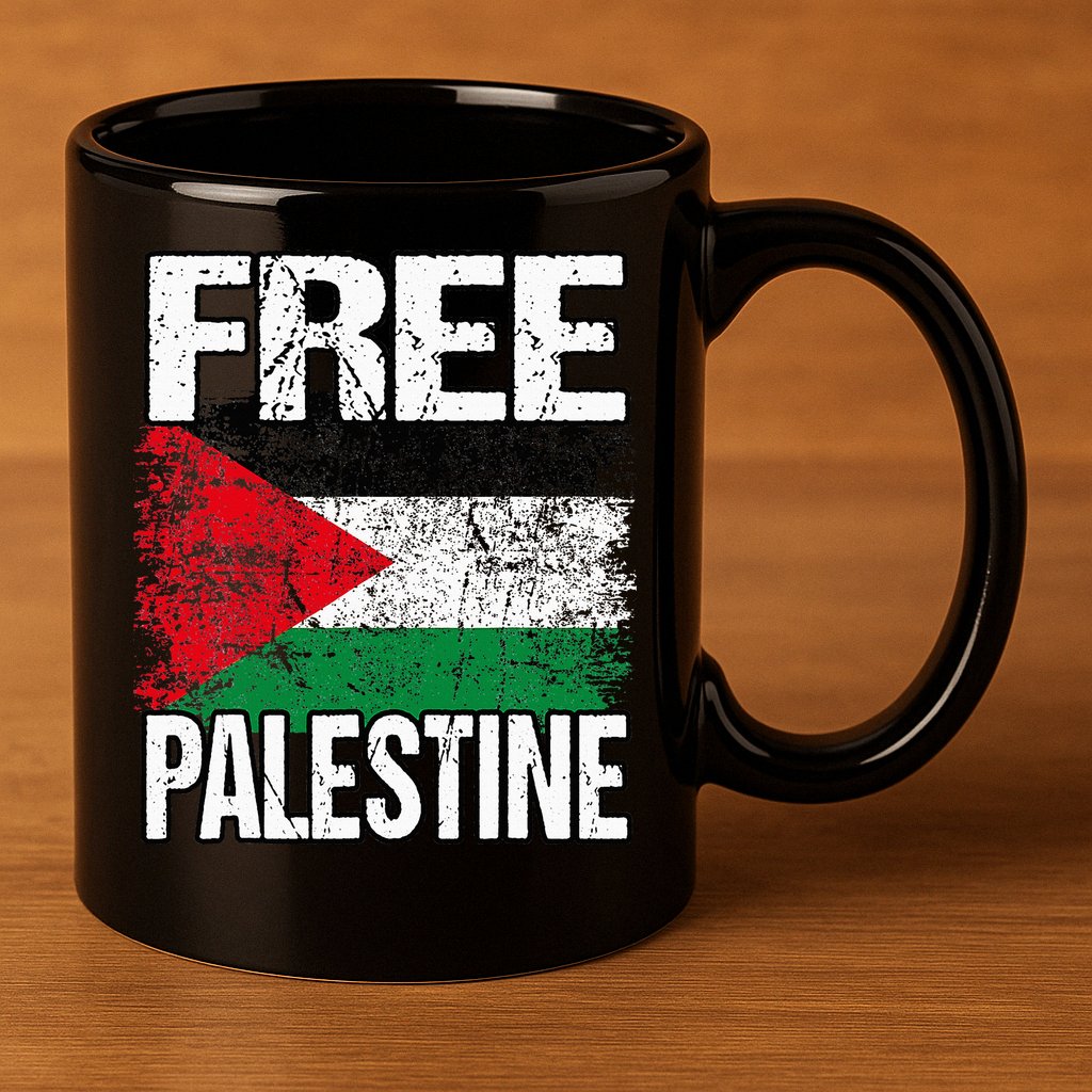 I Love Free Palestine Flag Save Gaza Strip Palestinian 11oz C Handle Ceramic Mug