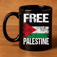 I Love Free Palestine Flag Save Gaza Strip Palestinian 11oz C Handle Ceramic Mug