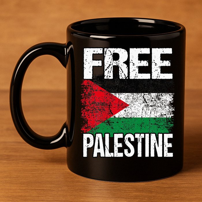 I Love Free Palestine Flag Save Gaza Strip Palestinian 11oz C Handle Ceramic Mug