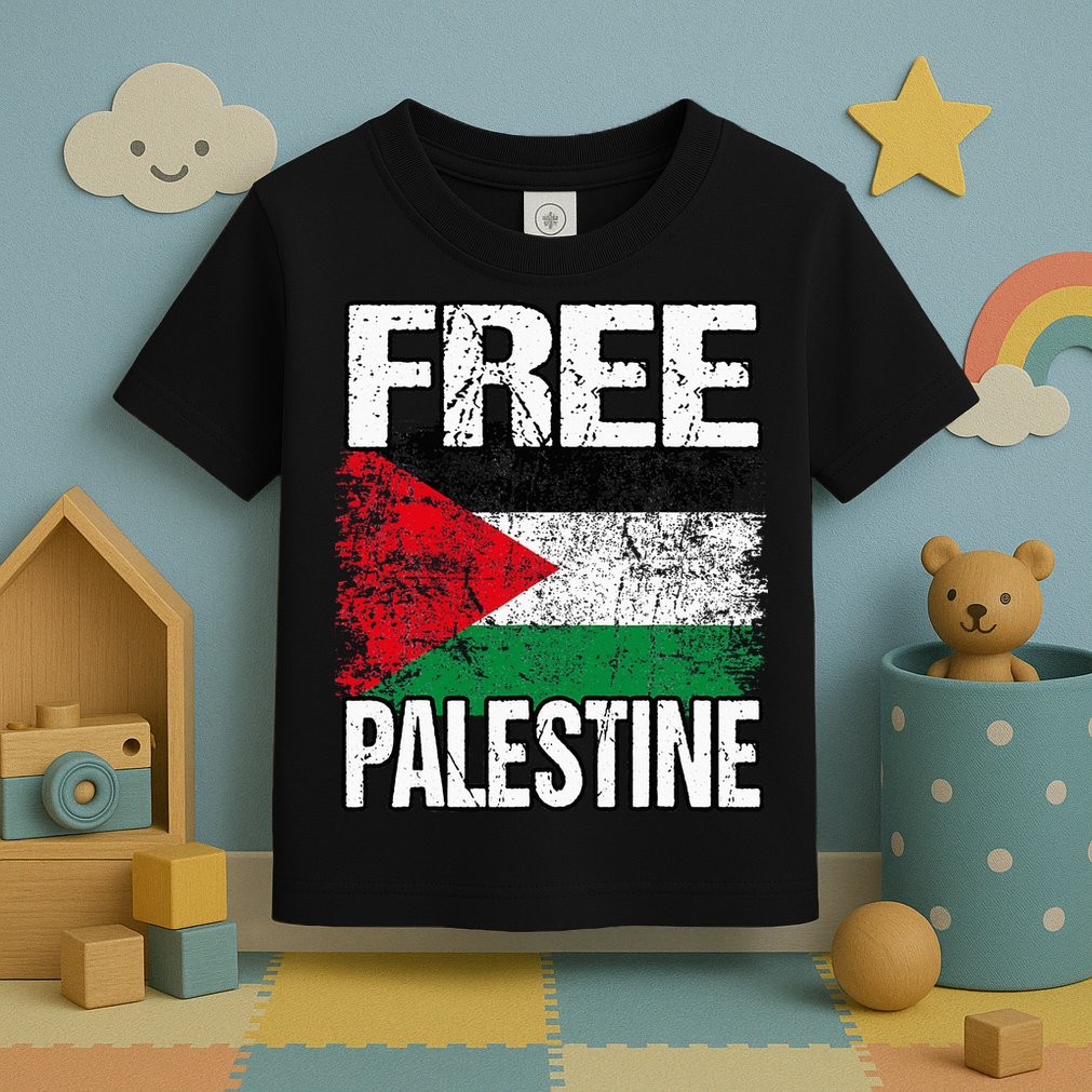 I Love Free Palestine Flag Save Gaza Strip Palestinian Toddler T-Shirt