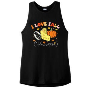 I Love Fall Prevention Autumn Nurse Physical Therapist Ladies PosiCharge Tri-Blend Wicking Tank