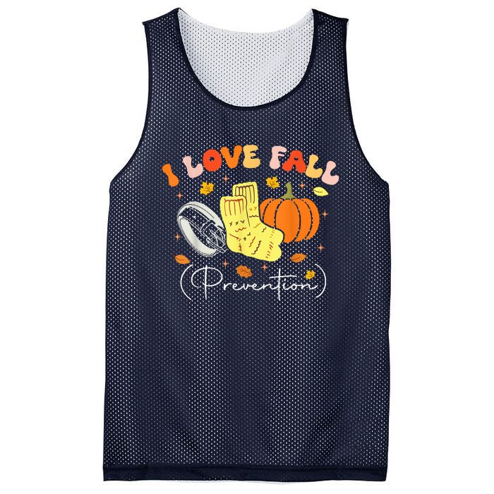 I Love Fall Prevention Autumn Nurse Physical Therapist Mesh Reversible Basketball Jersey Tank