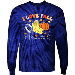 I Love Fall Prevention Autumn Nurse Physical Therapist Tie-Dye Long Sleeve Shirt