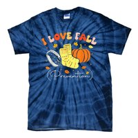 I Love Fall Prevention Autumn Nurse Physical Therapist Tie-Dye T-Shirt