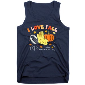 I Love Fall Prevention Autumn Nurse Physical Therapist Tank Top