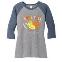 I Love Fall Prevention Autumn Nurse Physical Therapist Women's Tri-Blend 3/4-Sleeve Raglan Shirt