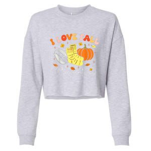 I Love Fall Prevention Autumn Nurse Physical Therapist Cropped Pullover Crew