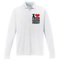 I Love Fried Chicken Friday Performance Long Sleeve Polo