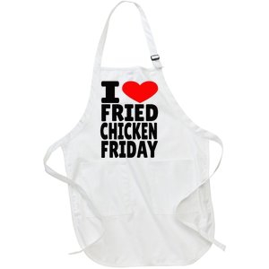 I Love Fried Chicken Friday Full-Length Apron With Pockets