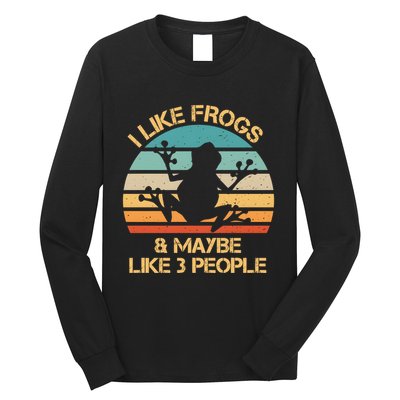 I Like Frogs And Maybe Like 3 People Vintage Long Sleeve Shirt