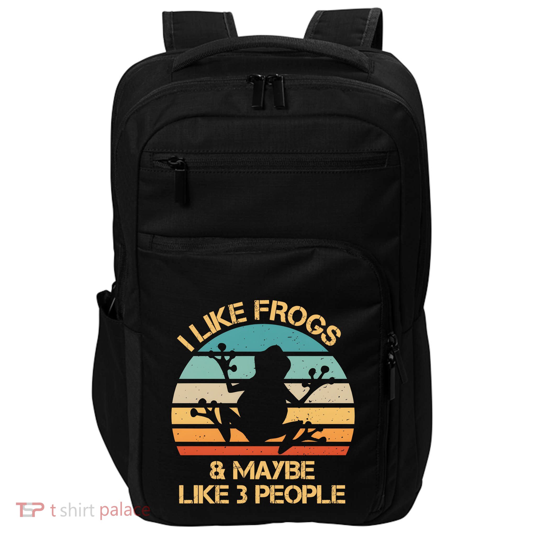 I Like Frogs And Maybe Like 3 People Vintage Impact Tech Backpack