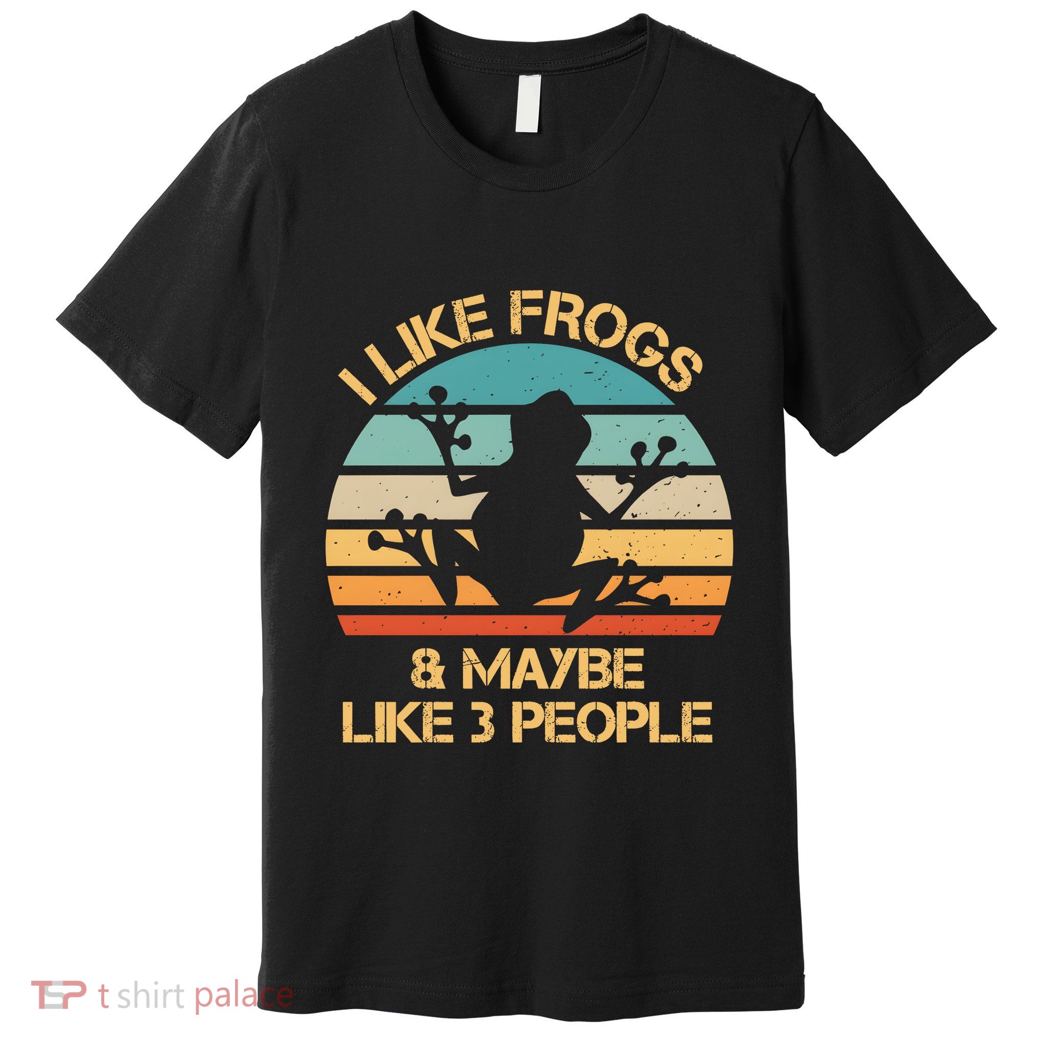 I Like Frogs And Maybe Like 3 People Vintage Premium T-Shirt