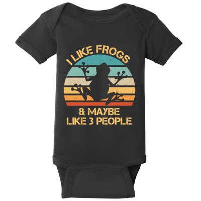 I Like Frogs And Maybe Like 3 People Vintage Baby Bodysuit