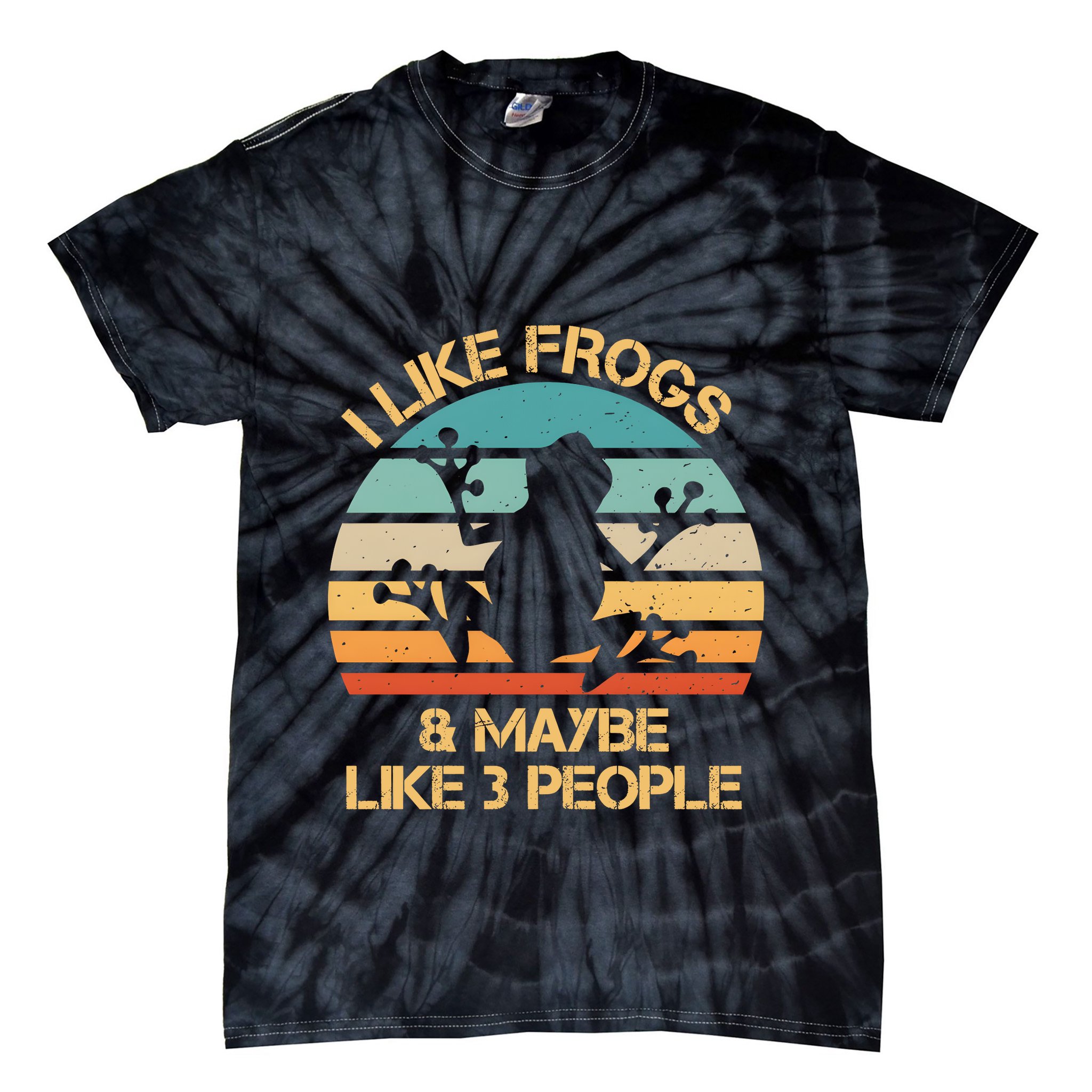I Like Frogs And Maybe Like 3 People Vintage Tie-Dye T-Shirt