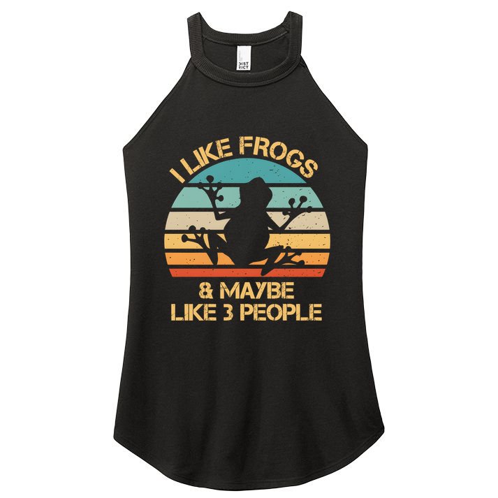 I Like Frogs And Maybe Like 3 People Vintage Women's Perfect Tri Rocker Tank