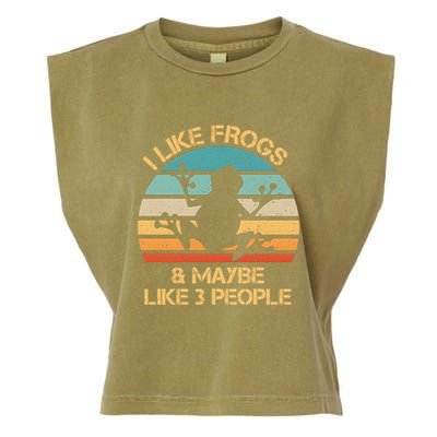 I Like Frogs And Maybe Like 3 People Vintage Garment-Dyed Women's Muscle Tee