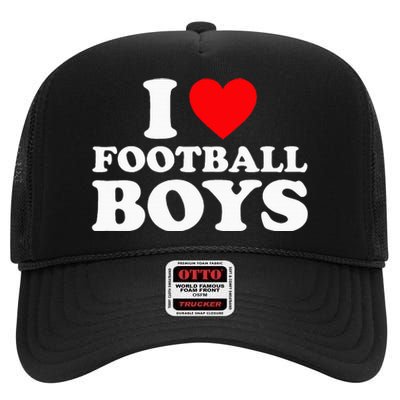 I Love Football High Crown Mesh Back Trucker Hat