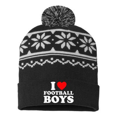 I Love Football USA-Made Snowflake Beanie