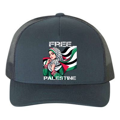 I Love Free Palestine Flag Save Gaza Strip Palestinian Yupoong Adult 5-Panel Trucker Hat