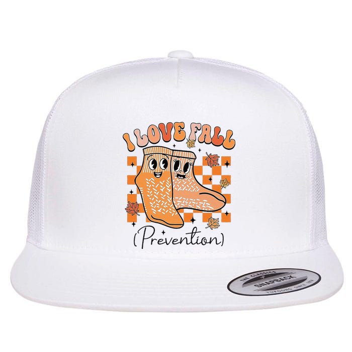 I Love Fall (Prevention) Flat Bill Trucker Hat