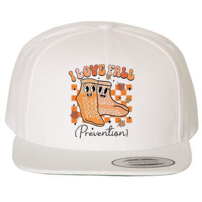 I Love Fall (Prevention) Wool Snapback Cap