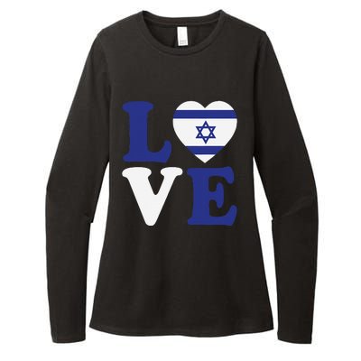 Israel Love Flag I Stand With Israel Heritage Israeli Flag   Womens CVC Long Sleeve Shirt