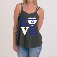 Israel Love Flag I Stand With Israel Heritage Israeli Flag   Women's Strappy Tank