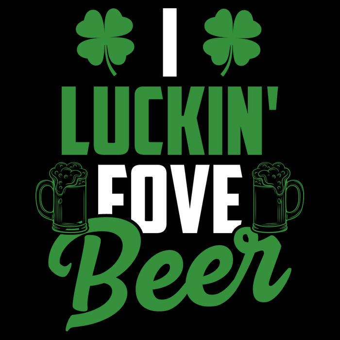 I Luckin Fove Beer Funny St Patrick's Day 7-Panel Snapback Hat
