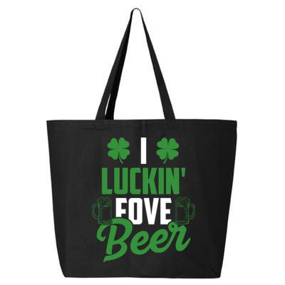 I Luckin Fove Beer Funny St Patrick's Day 25L Jumbo Tote