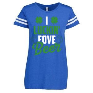 I Luckin Fove Beer Funny St Patrick's Day Enza Ladies Jersey Football T-Shirt