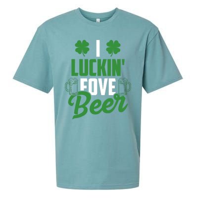 I Luckin Fove Beer Funny St Patrick's Day Sueded Cloud Jersey T-Shirt