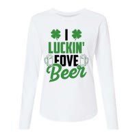 I Luckin Fove Beer Funny St Patrick's Day Womens Cotton Relaxed Long Sleeve T-Shirt